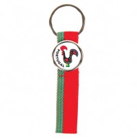 Lot de 100 porte-clés lanière tissu couleur "Portugal" MR25-TP avec marquage rond 
