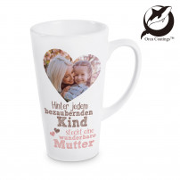 Mug conique blanc céramique traité polyester H 15 cm - Ø 8,8 cm