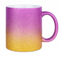 Mug en céramique Glitter (pailletés) avec dégradé de couleurs or/violet