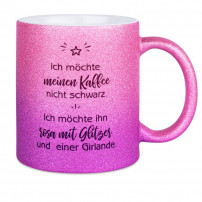 Mug en céramique Glitter (pailletés) avec dégradé de couleurs rose/violet