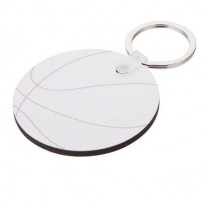 Porte-clé en MDF ballon de basket Ø 5,5 cm (vendu à l'unité)