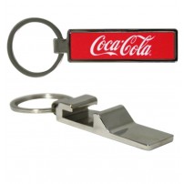Porte-clé décapsuleur rectangulaire en métal avec plaque sublimable (vendu à l'unité)