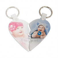 Porte-clé en plastique demi coeur droite