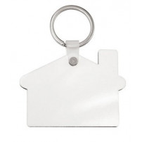 Porte-clé en MDF blanc brillant maison (vendu à l'unité)
