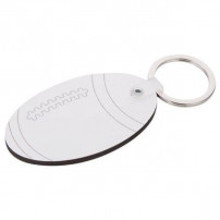 Porte-clé en MDF ballon de rugby 4 x 4,5 cm (vendu à l'unité)