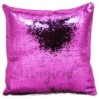 Housse de coussin violette 40 x 40 cm à sequins réversibles blancs pour sublimation (vendu à l'unité)