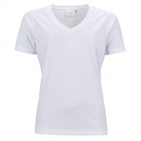 Tee-shirt sport blanc femme col V 150 gr/m² simple jersey XS à XXXL 100% polyester (vendu à l'unité)