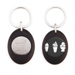 Lot de 100 porte-clés ovales acryliques Jeton de caddie "BAGDERING CR-Z-25-CARRO"
