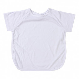Bavoir bébé polyester 39 x 42 cm blanc forme tee-shirt (vendu à l'unité)