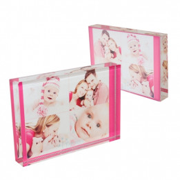 Bloc en cristal acrylique rectangulaire 6 x 8 cm avec coffret cadeau