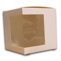Boite cadeau blanche pour tasse ou mug avec fenêtre à droite ou à gauche (vendu à l'unité)