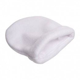 Bonnet de naissance blanc en matière polaire pour bébé 17 x 17 cm (vendu à l'unité)