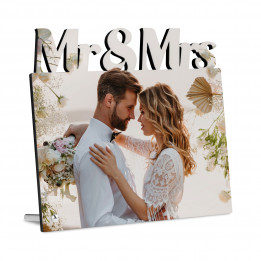 Cadre photo en MDF Lettrage Mr & Mrs 18,6 x 17,2 cm (vendu à l'unité)