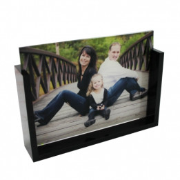 Cadre photo original en verre oblique 17,8 x 12,7 cm