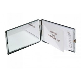 Carnet d'adresses en métal argenté rectangulaire avec miroir (vendu à l'unité)