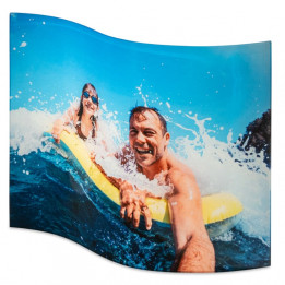Panneau photo 3D en acrylique 280 x 360 mm forme arc, vague ou deux vagues