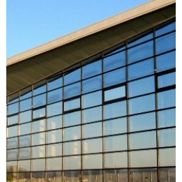 Film solaire bâtiment reflet miroir argent de l'extérieur