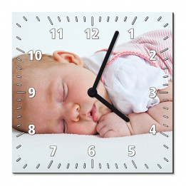 Horloge forme carré en fibres dures (MDF) 20 x 20 cm (vendu à l'unité)