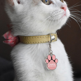 Pendentif patte d'animal rose pour chien ou chat avec petit mousqueton (vendu à l'unité)