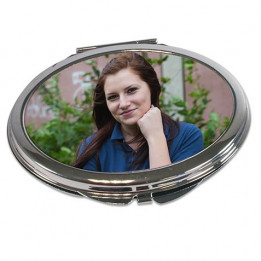Miroir de poche ovale pour sac à main 70 x 62 mm