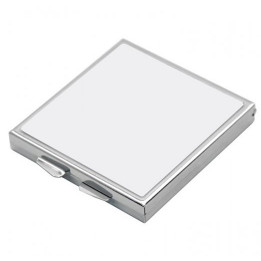 Miroir carré en métal argent 5,9 x 5,9 cm