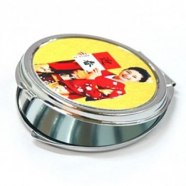 Miroir rond en métal argent Ø 5,9 cm