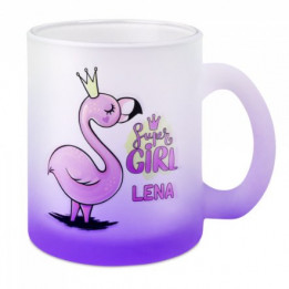Mug en verre satiné coloris violet dégradé Ø 80 mm H 95 mm