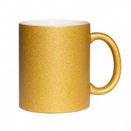 Mug Glitter pailleté en céramique or intérieur blanc Ø 8 cm H 9 cm