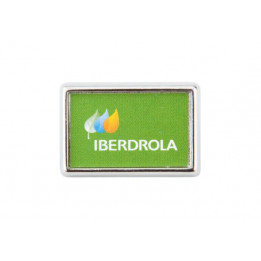 Lot de 100 pin's rectangles argentés métalliques "P-15" 24 x 18 mm