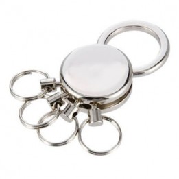 Porte-clé en métal argenté 3,3 x 2,5 cm avec anneaux détachables (vendu à l'unité)