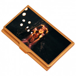 Porte-carte de visite en métal argent brillant couleur bronze (vendu à l'unité)