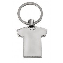 Porte-clé en métal argenté tee-shirt 3,5 x 4 cm - Marquage 1 face