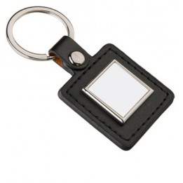 Porte-clé en polyuréthane noir format carré 40 x 85 mm