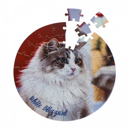 Puzzle blanc brillant rond Ø 20 cm - 46 pièces
