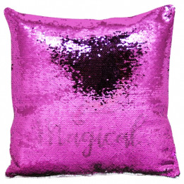 Housse de coussin violette 40 x 40 cm à sequins réversibles blancs pour sublimation (vendu à l'unité)