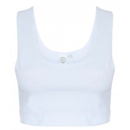 Brassière sport femme SK236 blanche 96% polyester avec étiquette détachable