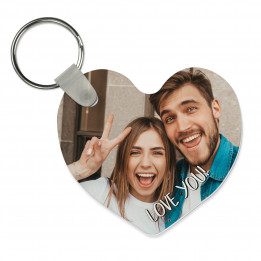 Porte-clé coeur en plastique Unisub UNI-5520 - 57,2 x 63,5 x 2,5 mm
