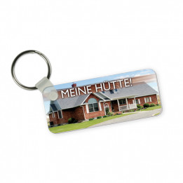 Porte-clé rectangulaire en plastique Unisub UNI-5525 - 31,7 x 76,2 x 2,5 mm