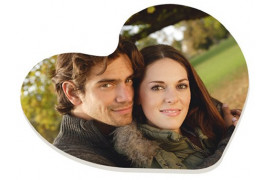 Magnet coeur pour frigo personnalisable en sublimation 60 x 60 mm - Epaisseur 2 mm (vendu à l'unité)
