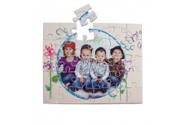 Puzzle blanc brillant 19 x 24 cm épaisseur 2 mm - 30 pièces