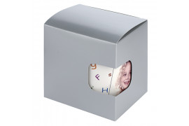 Boîte cadeau argentée avec fond à pliage automatique et fenêtre de visualisation 9,5 x 9 x 11 cm