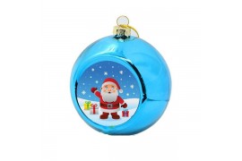 Boule de Noël Ø 8 cm coloris bleue à suspendre avec plaque sublimable (vendu à l'unité)