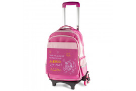 Chariot pour enfant avec sac à dos amovible rose (vendu à l'unité)