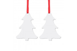 Décoration de Noël à suspendre en MDF recto/verso forme Sapin 7,6 x 10,2 cm (vendu à l'unité)