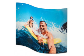 Panneau photo 3D en acrylique 280 x 360 mm forme arc, vague ou deux vagues
