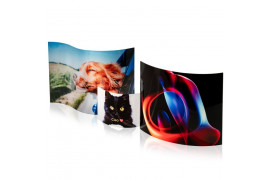 Panneau photo 3D en acrylique 400 x 400 mm forme arc, vague ou deux vagues