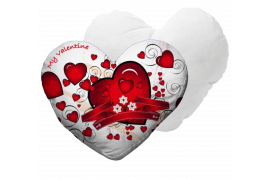 Housse de coussin coeur blanche 42 x 38 cm toucher très doux avec garniture (vendu à l'unité)