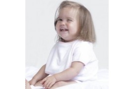 Bavoir blanc pour bébé avec bordure couleur LW22T