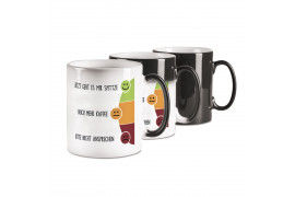 Magik mug H 9,2 cm Ø 8 cm - 3 coloris : noir, noir mat, rouge
