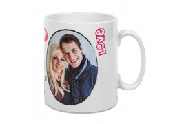 Mug blanc brillant Marie céramique traité polyester Ø 80 mm H 93 mm revêtement Duraglaze